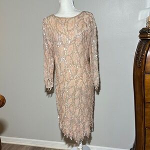 Elegant Sequin Embellished silk dress